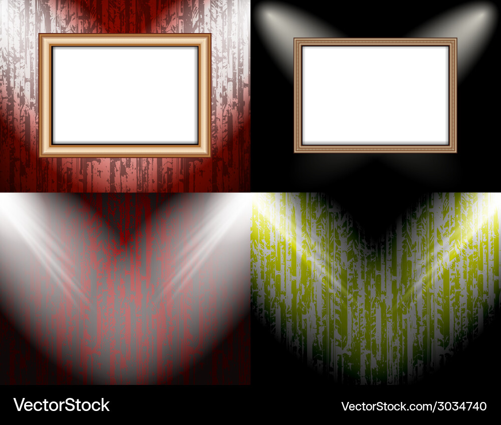 Set of background with frames and spotlights Vector Image