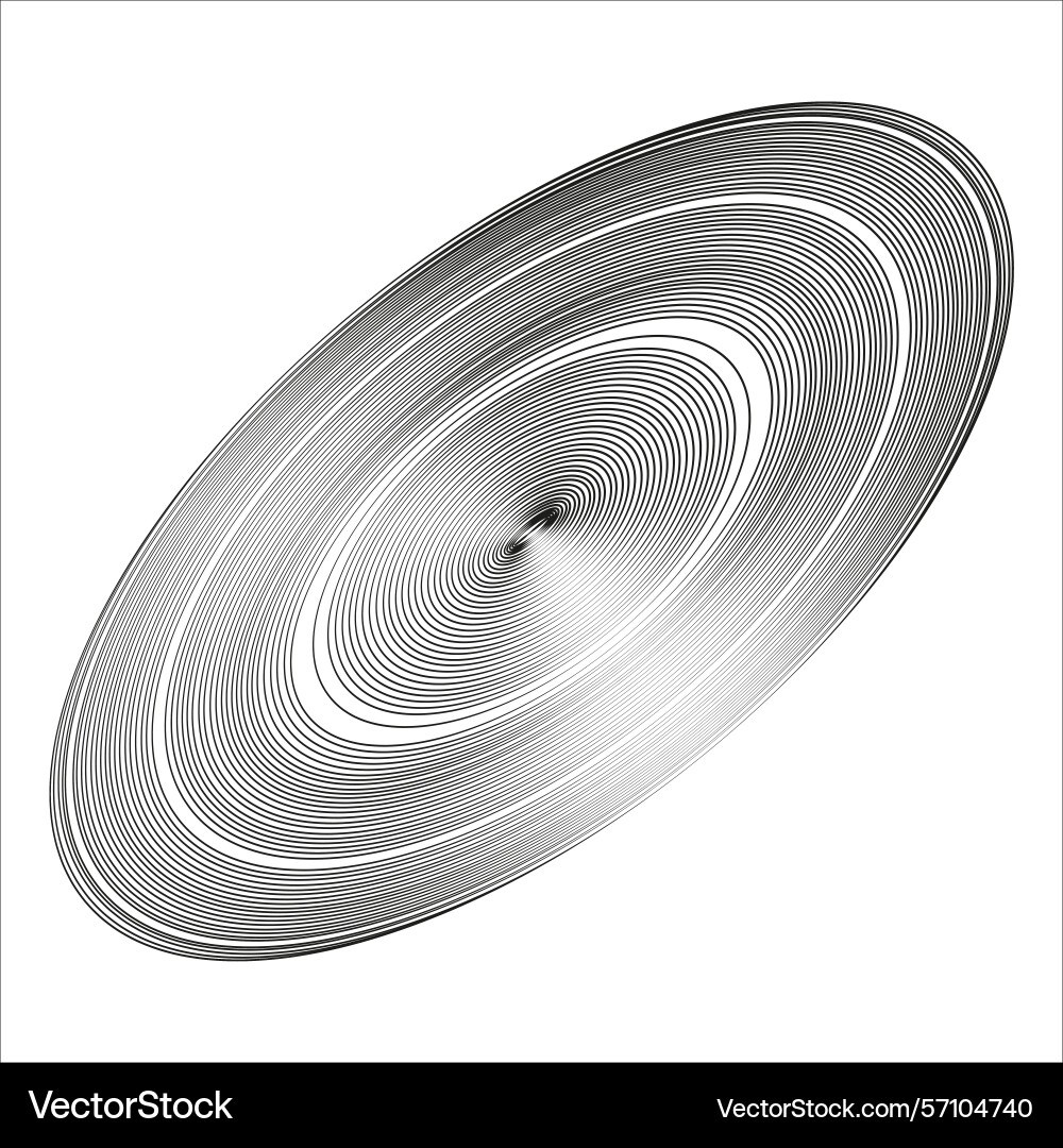 Swirl ellipse symbol grayscale abstract shape Vector Image