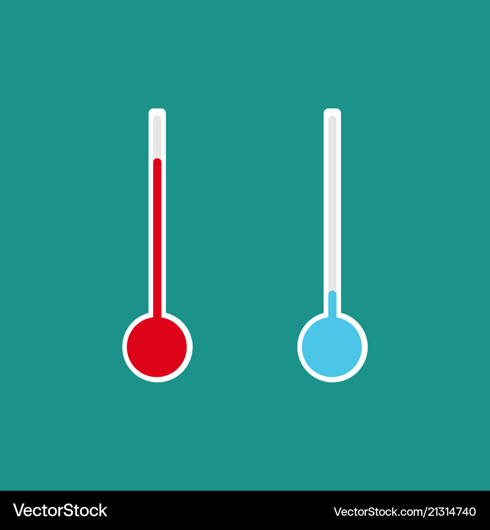 Thermometers with different levels flat style Thermometers with different levels flat style vector image