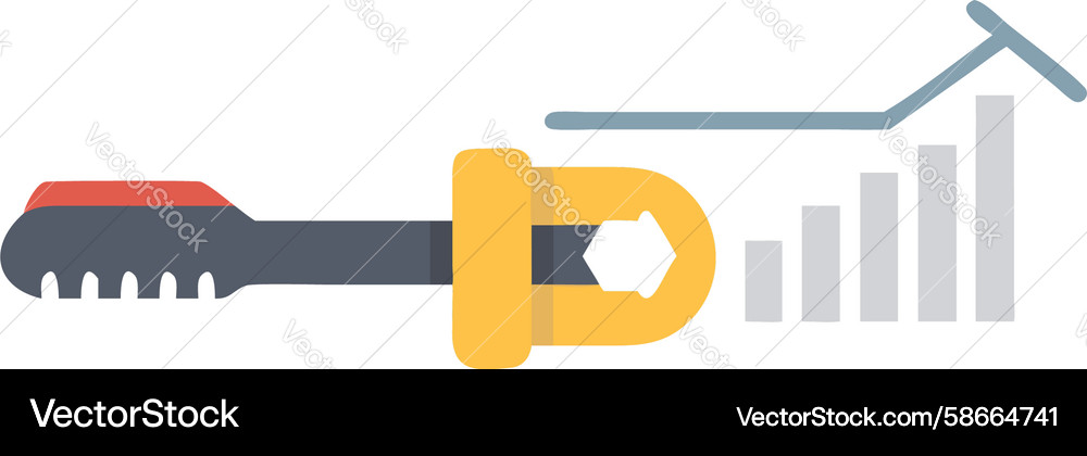Analytics maintenance graph wrench icon data Vector Image