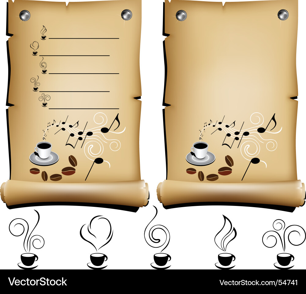 Coffee Shop Menu Scroll Vector Image