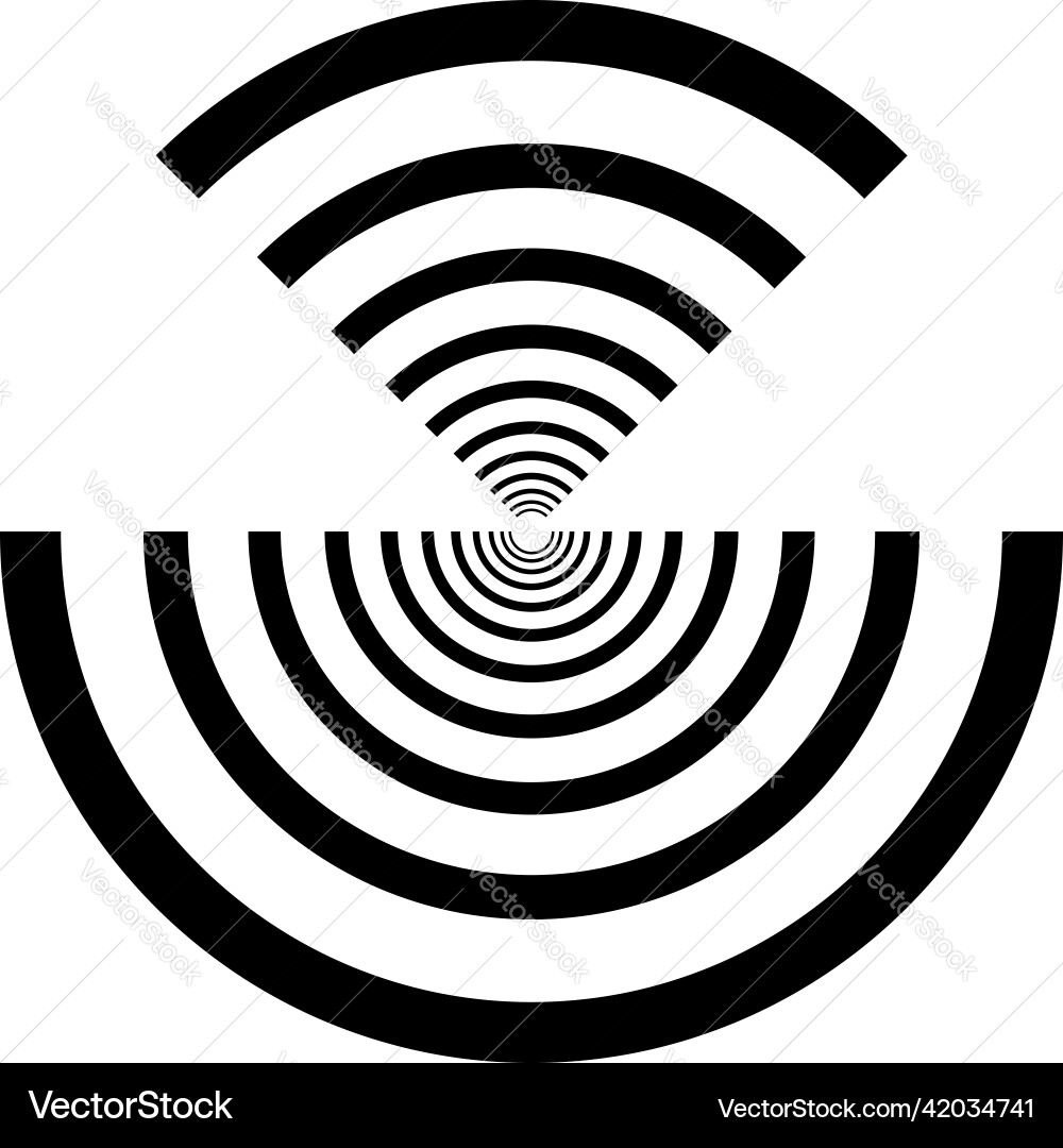 Concentric radial lines circles icon segmented Vector Image