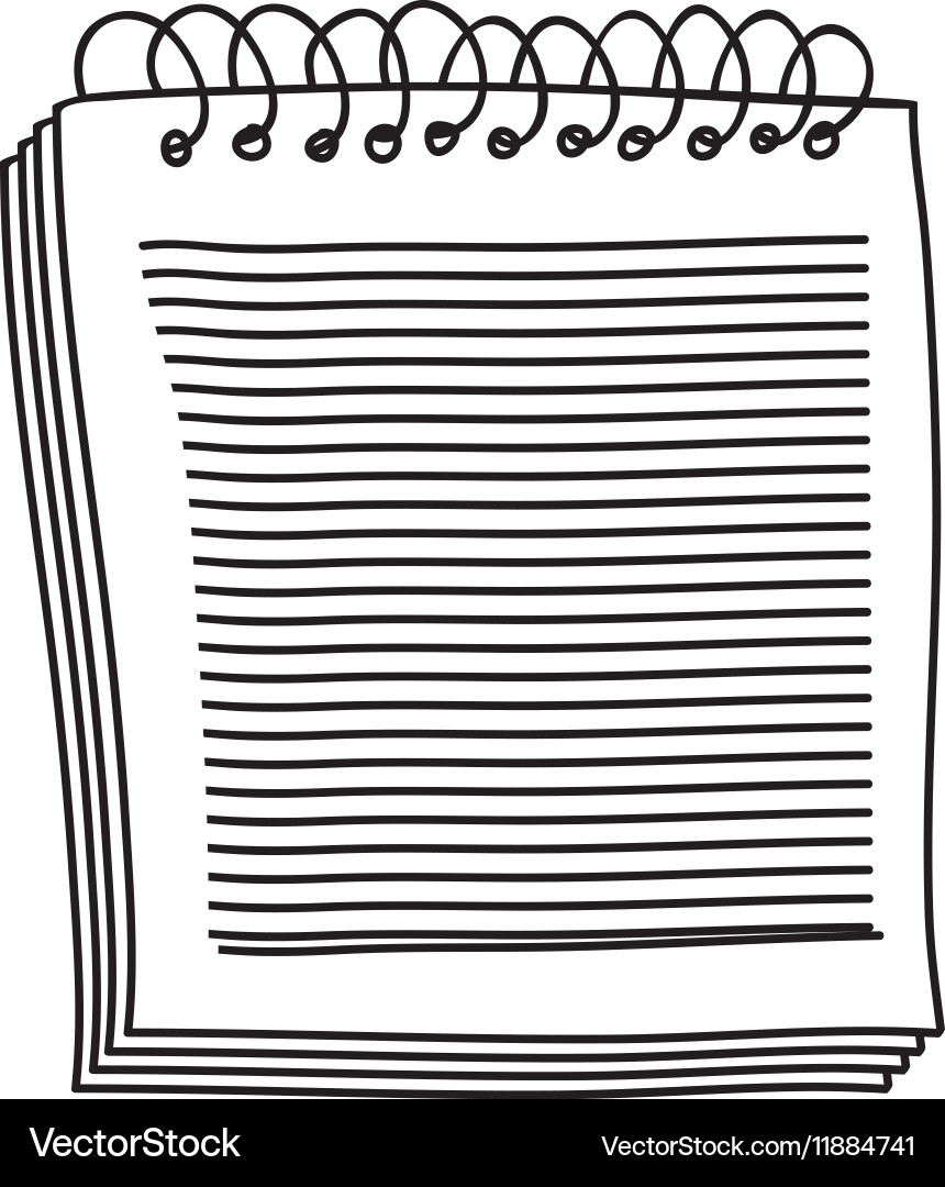 Contour of notebook spiral with sheets Vector Image