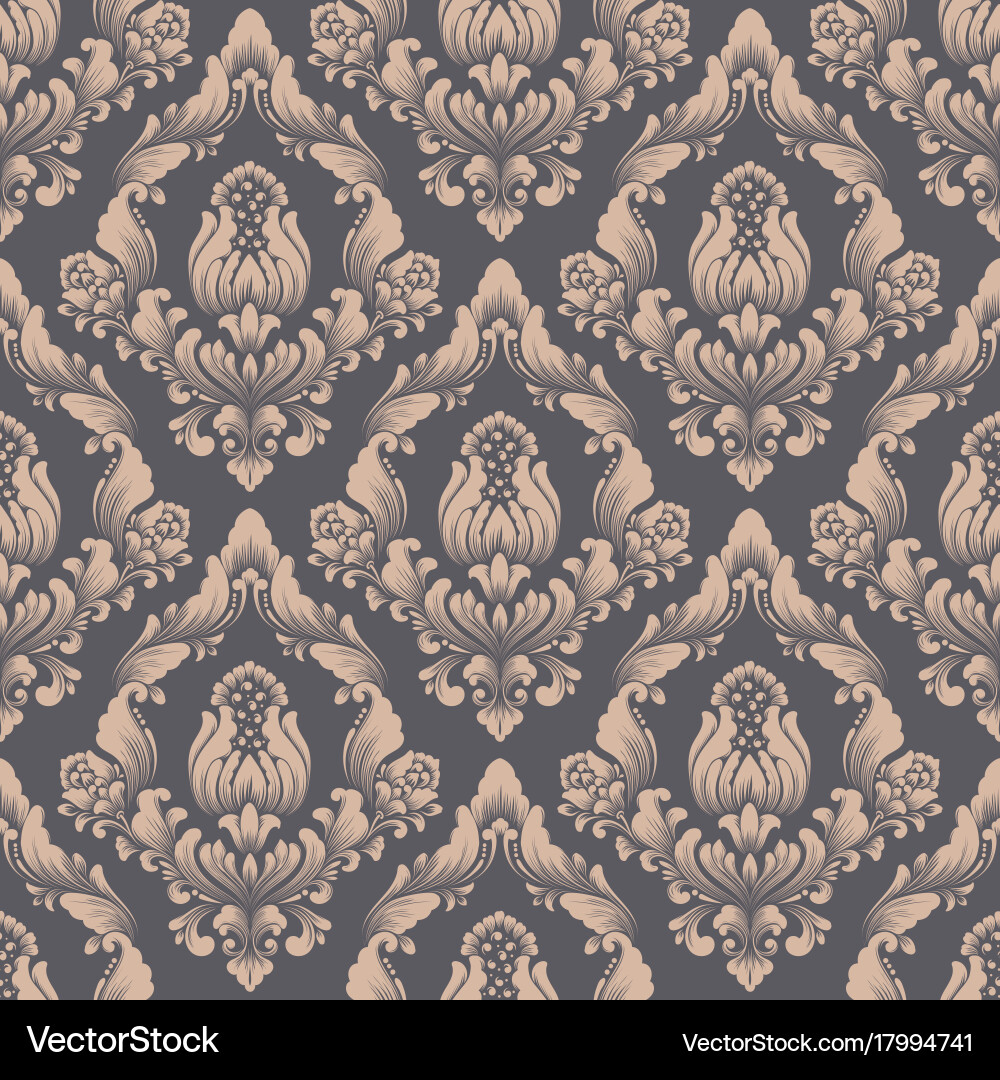 Damask seamless pattern background vector image