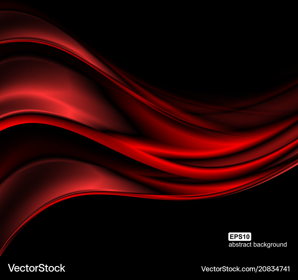 Dynamic Red Waves Background Vector Image
