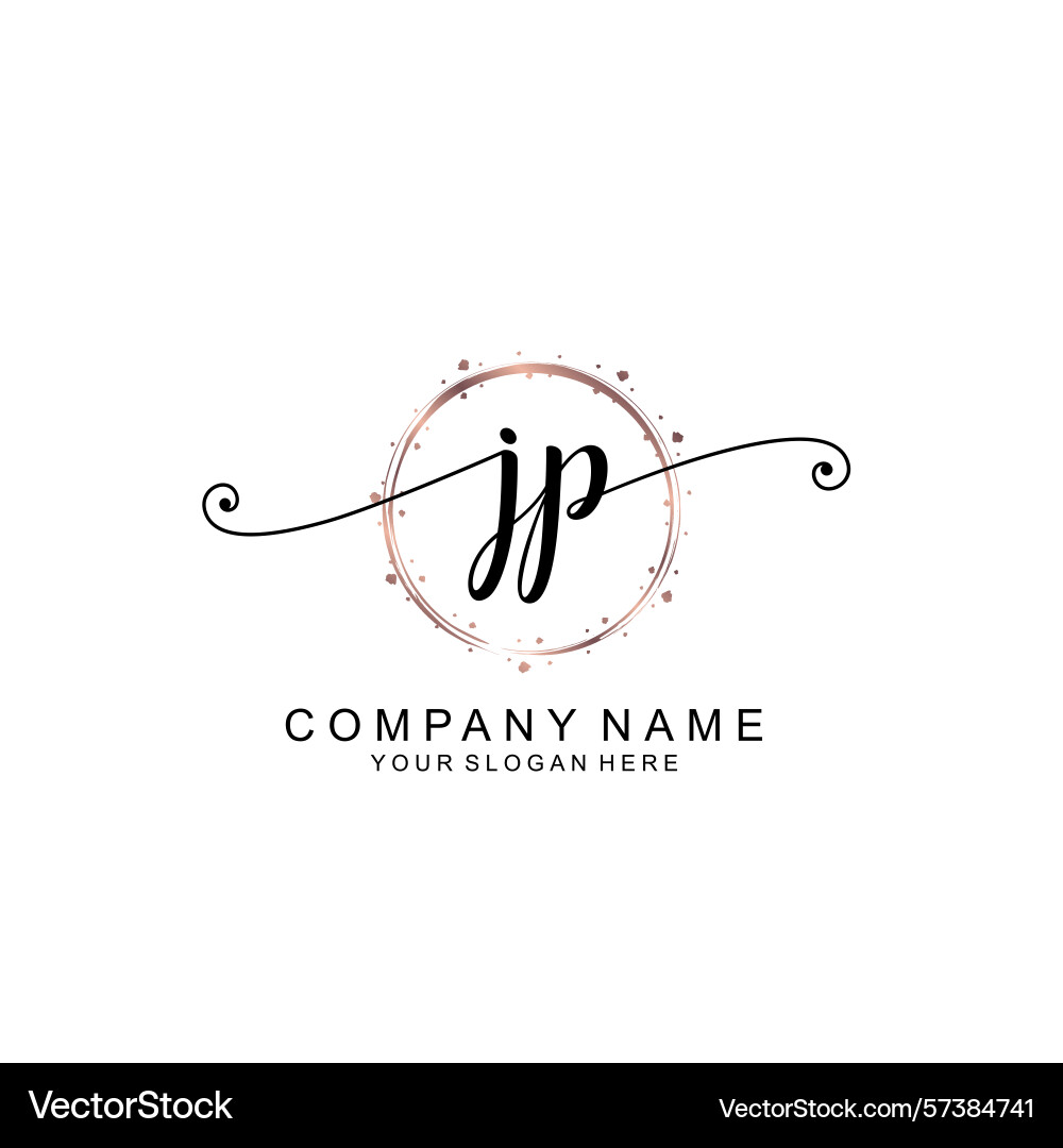 Elegant jp initial logo collection with modern Vector Image