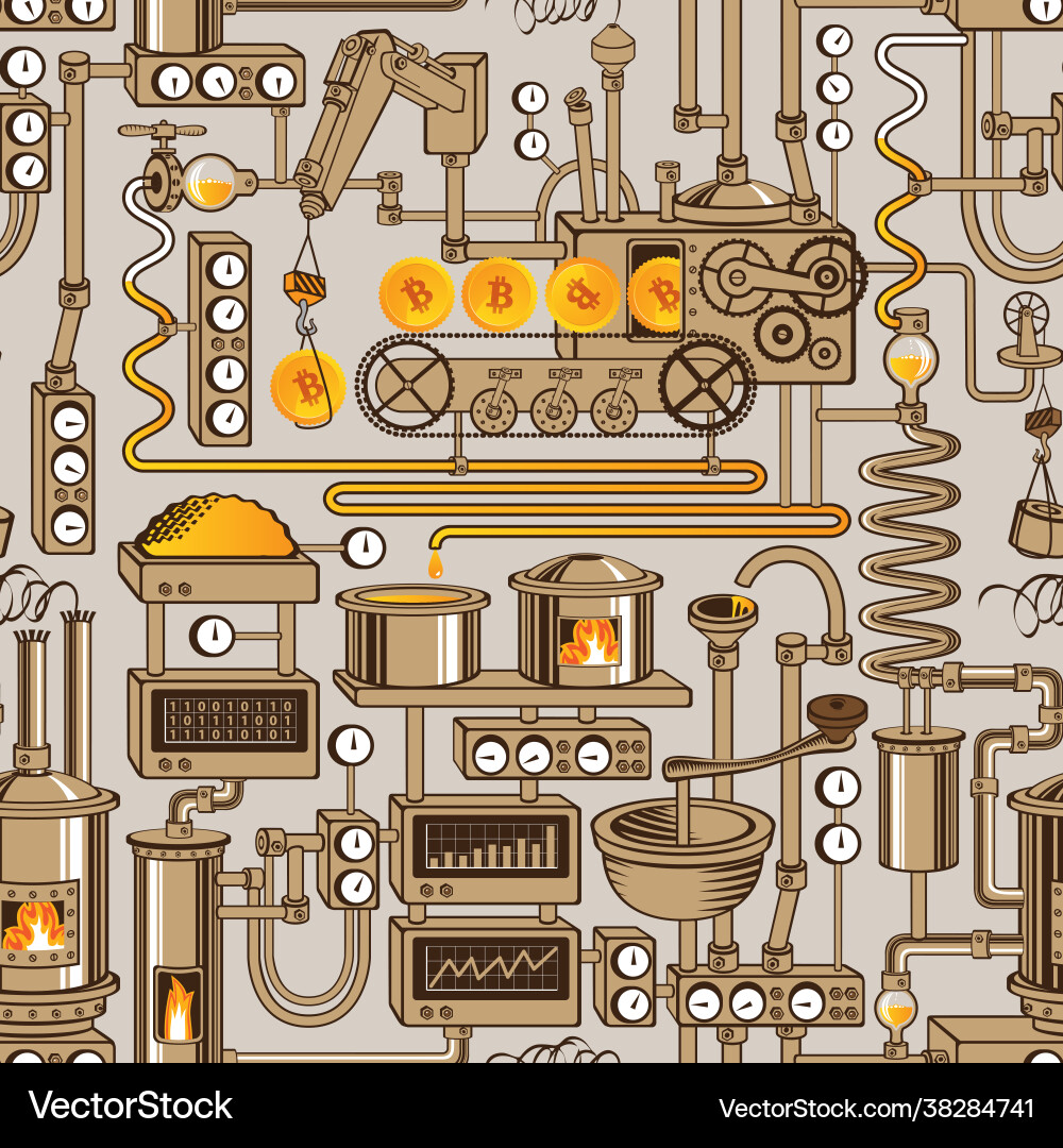 Factory conveyor bitcoin crypto currency mining – Royalty-Free Vector |  VectorStock