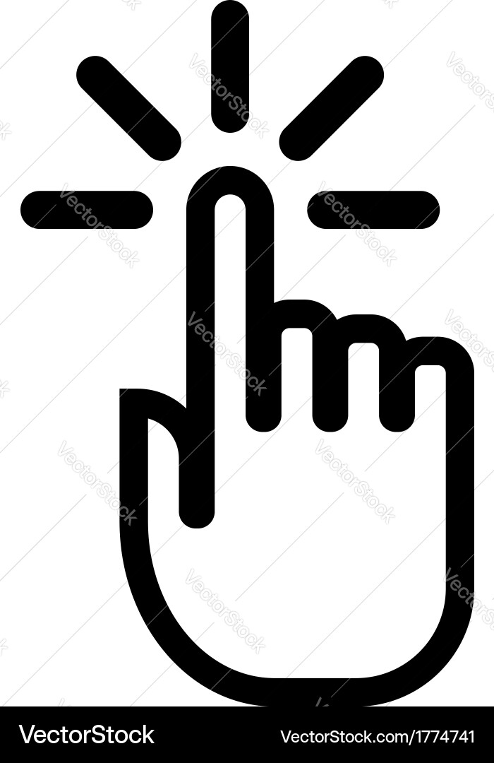 Finger Click Icon - Pointer vector image