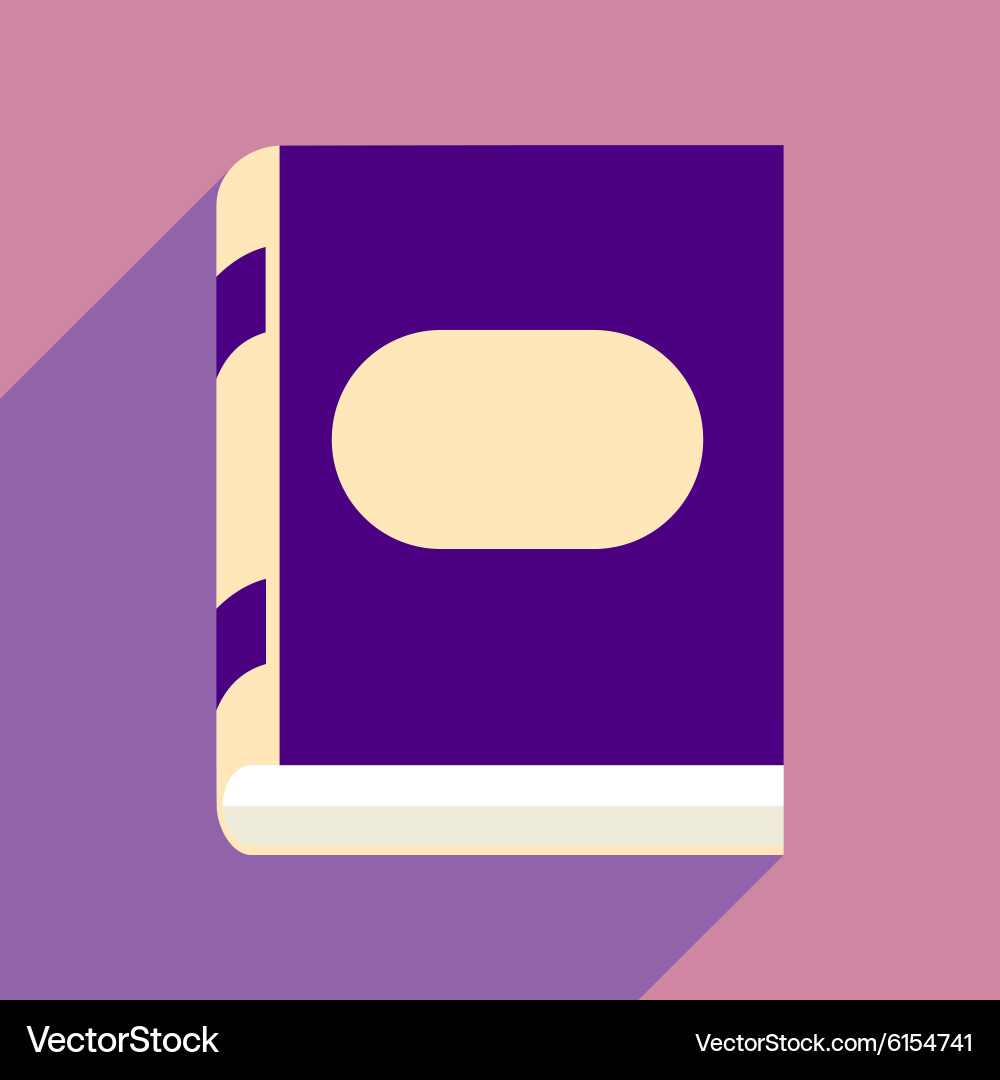 Flat with shadow icon and mobile application book vector image