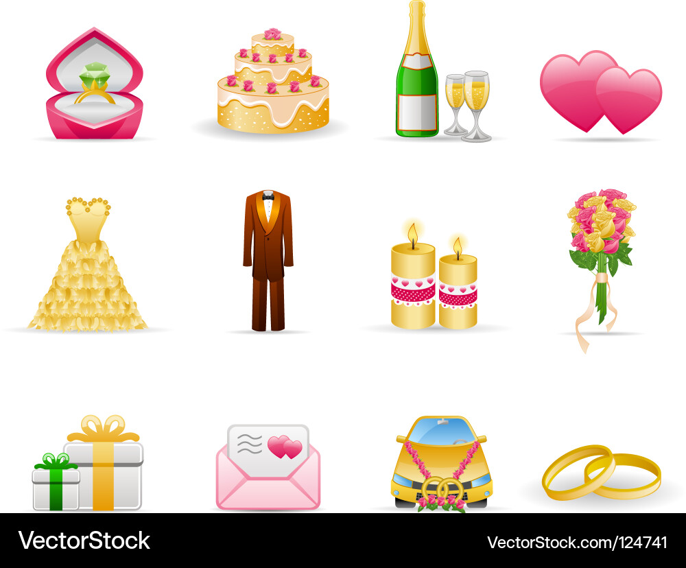 Hochzeit Icon Set Vektorbild