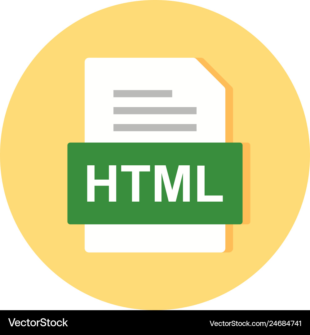 Html file document icon vector image