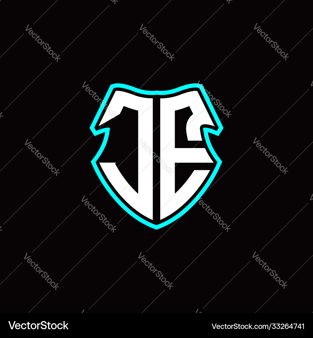 J e initial logo design with a shield shape J e initial logo design with a shield shape vector image