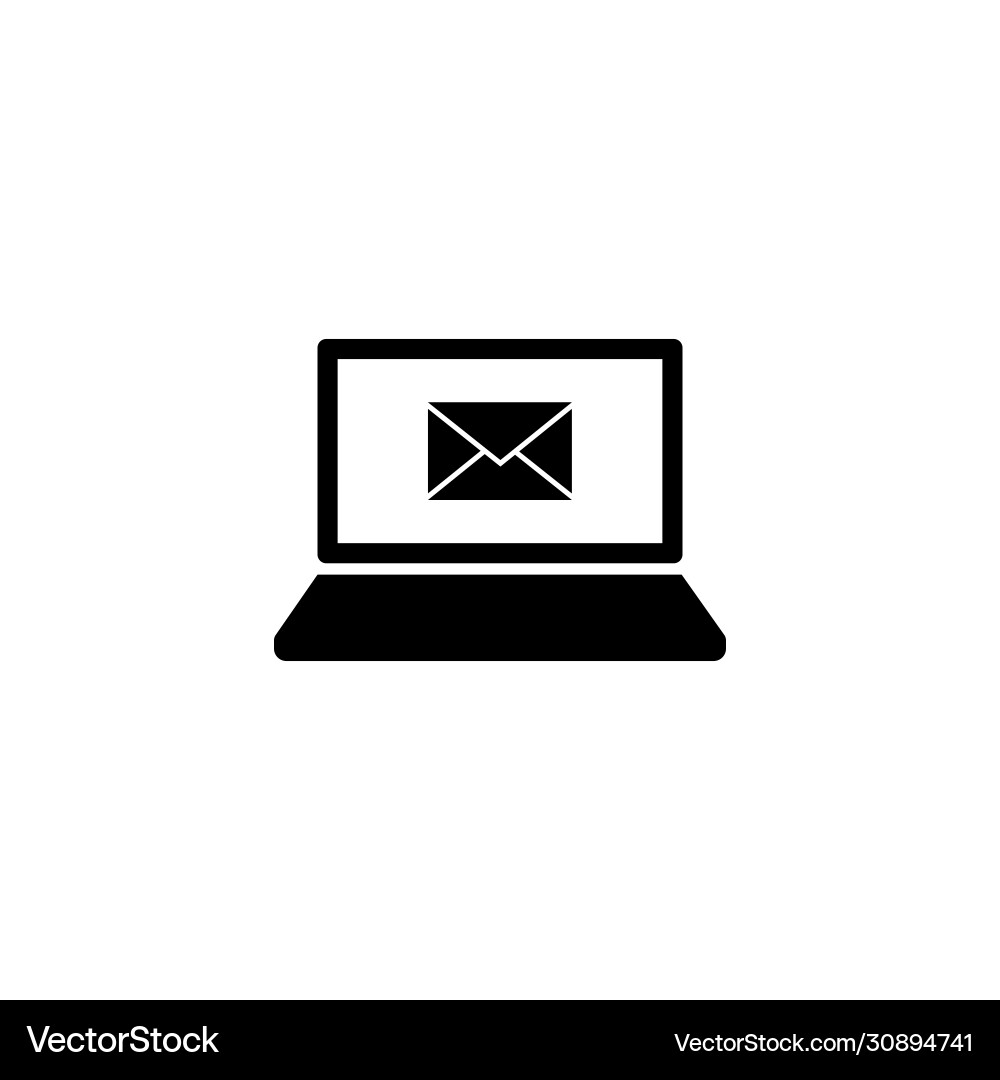 Laptop desktop computer icon with message email Laptop desktop computer icon with message email vector image