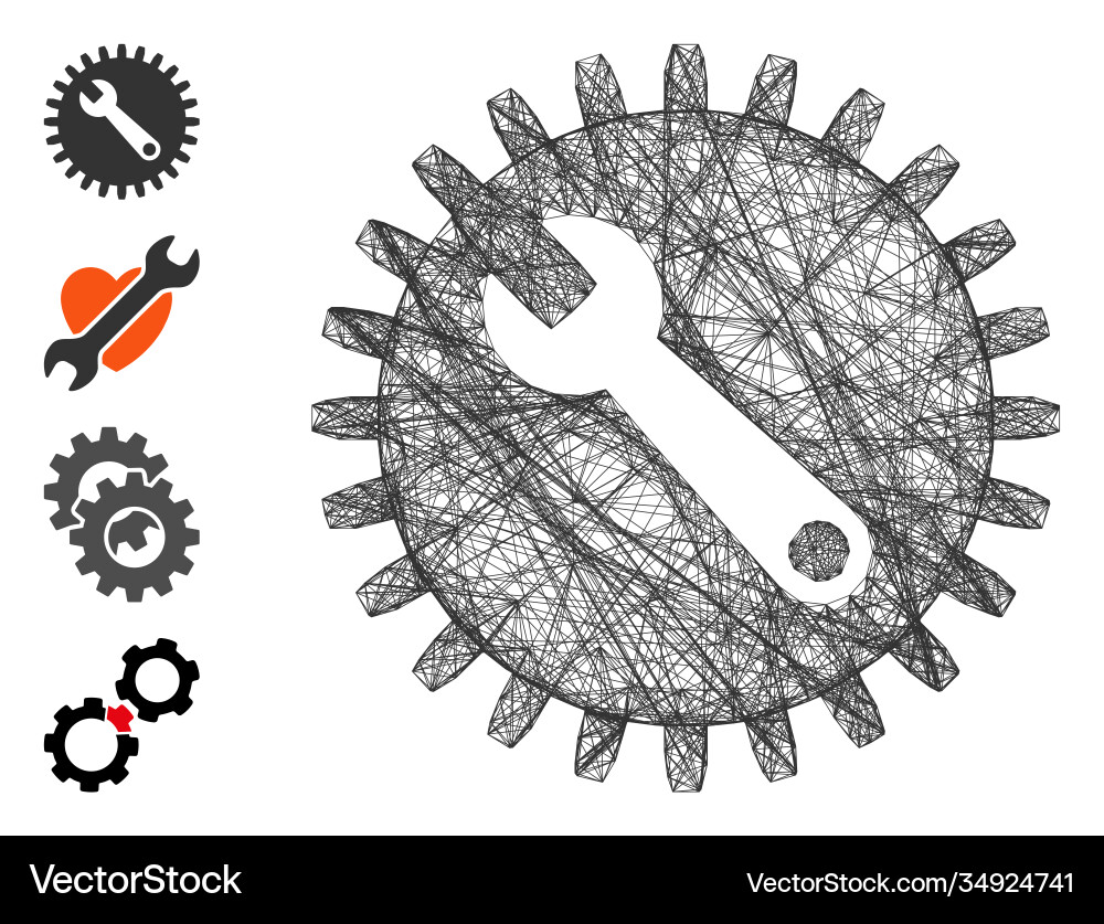 Linear service tools mesh Linear service tools mesh vector image