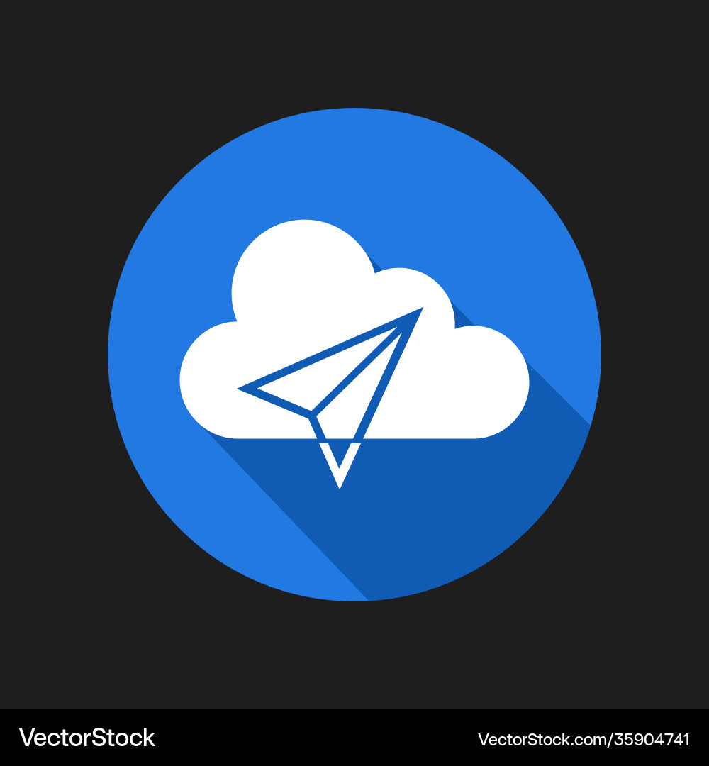 Message icon on cloud isolated background vector image