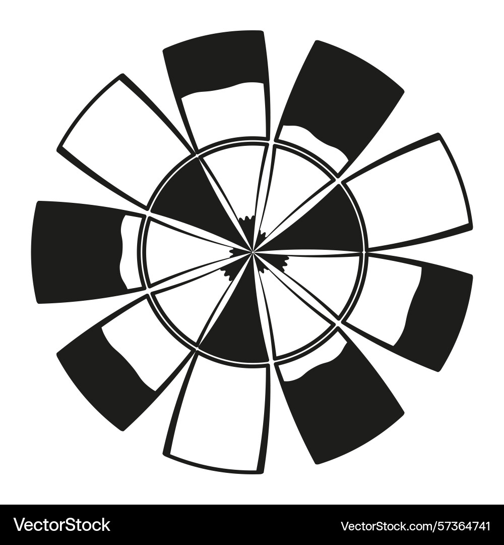 Monochrome fan array abstract spoke design Monochrome fan array abstract spoke design vector image