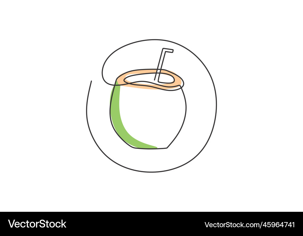 One continuous line drawing whole and sliced One continuous line drawing whole and sliced vector image