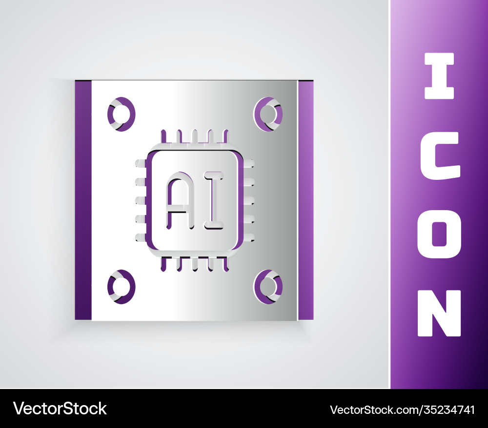 Paper cut computer processor with microcircuits Paper cut computer processor with microcircuits vector image