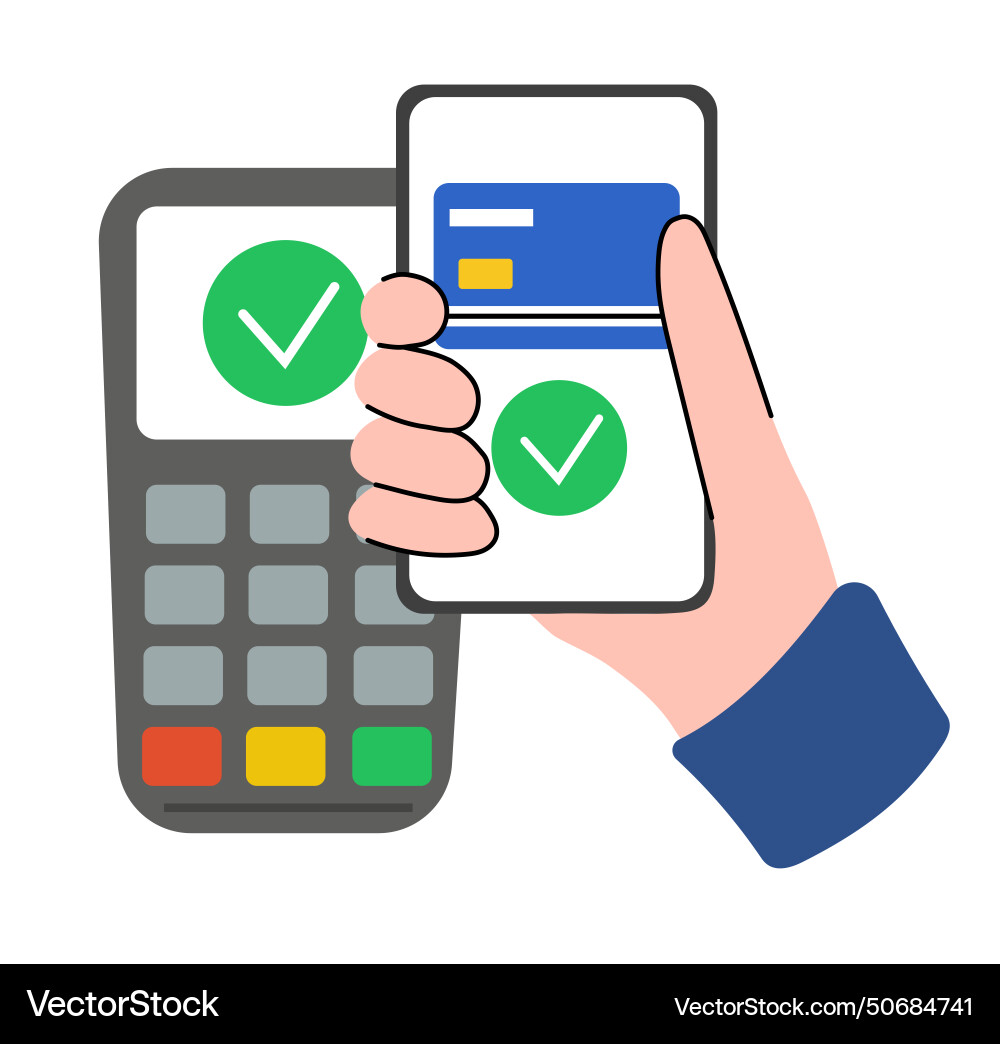 Processing of app smartphone payment Processing of app smartphone payment Vector Image