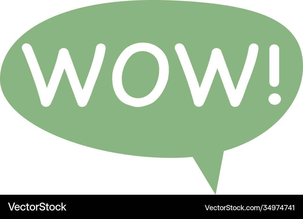 Speech bubble with wow word Vector Image
