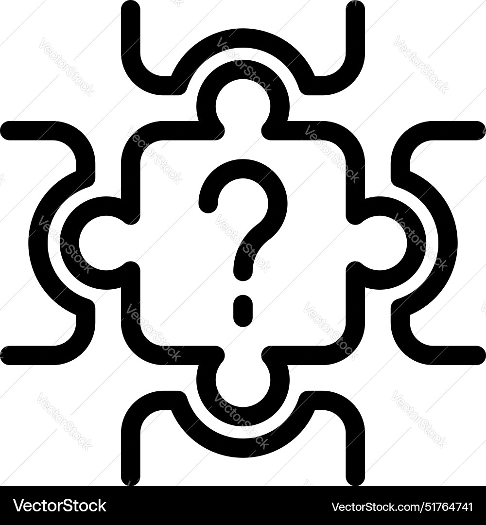Team solving problem with question mark puzzle Vector Image