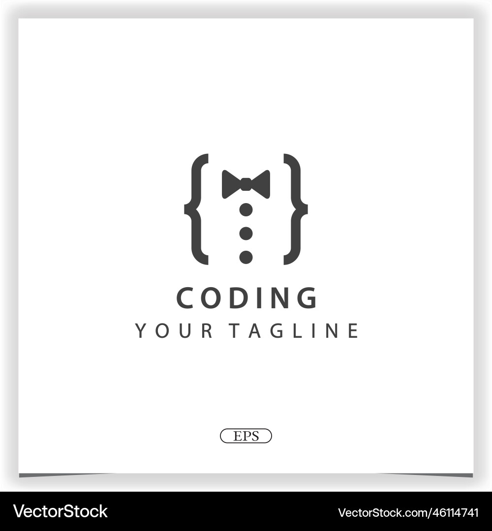 Tie coding or programmer logo premium elegant Tie coding or programmer logo premium elegant vector image