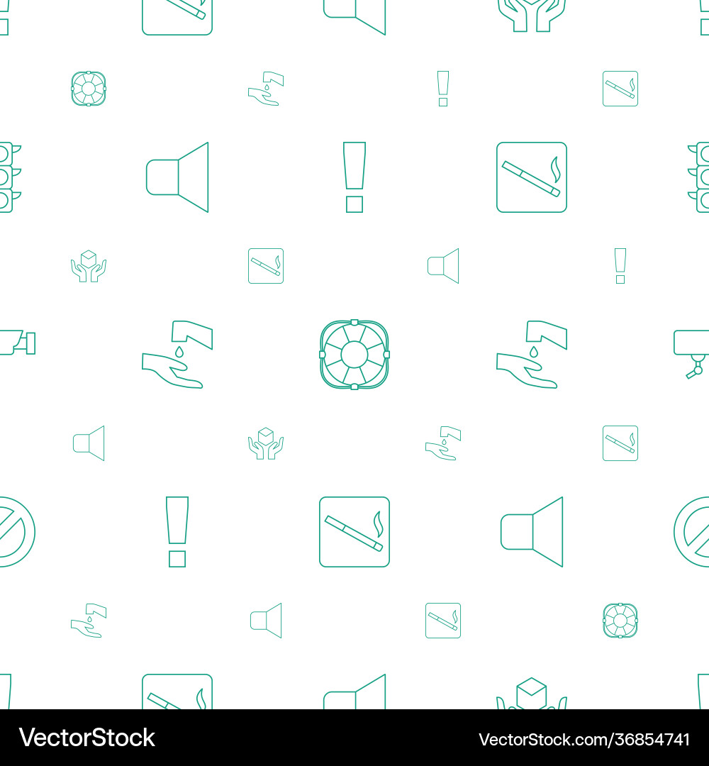 Warning icons pattern seamless white background vector image
