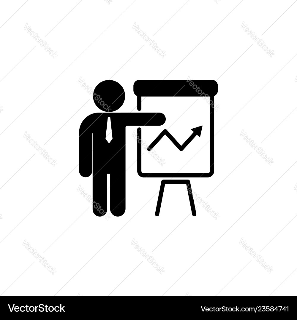 Web line icon business report man Web line icon business report man vector image