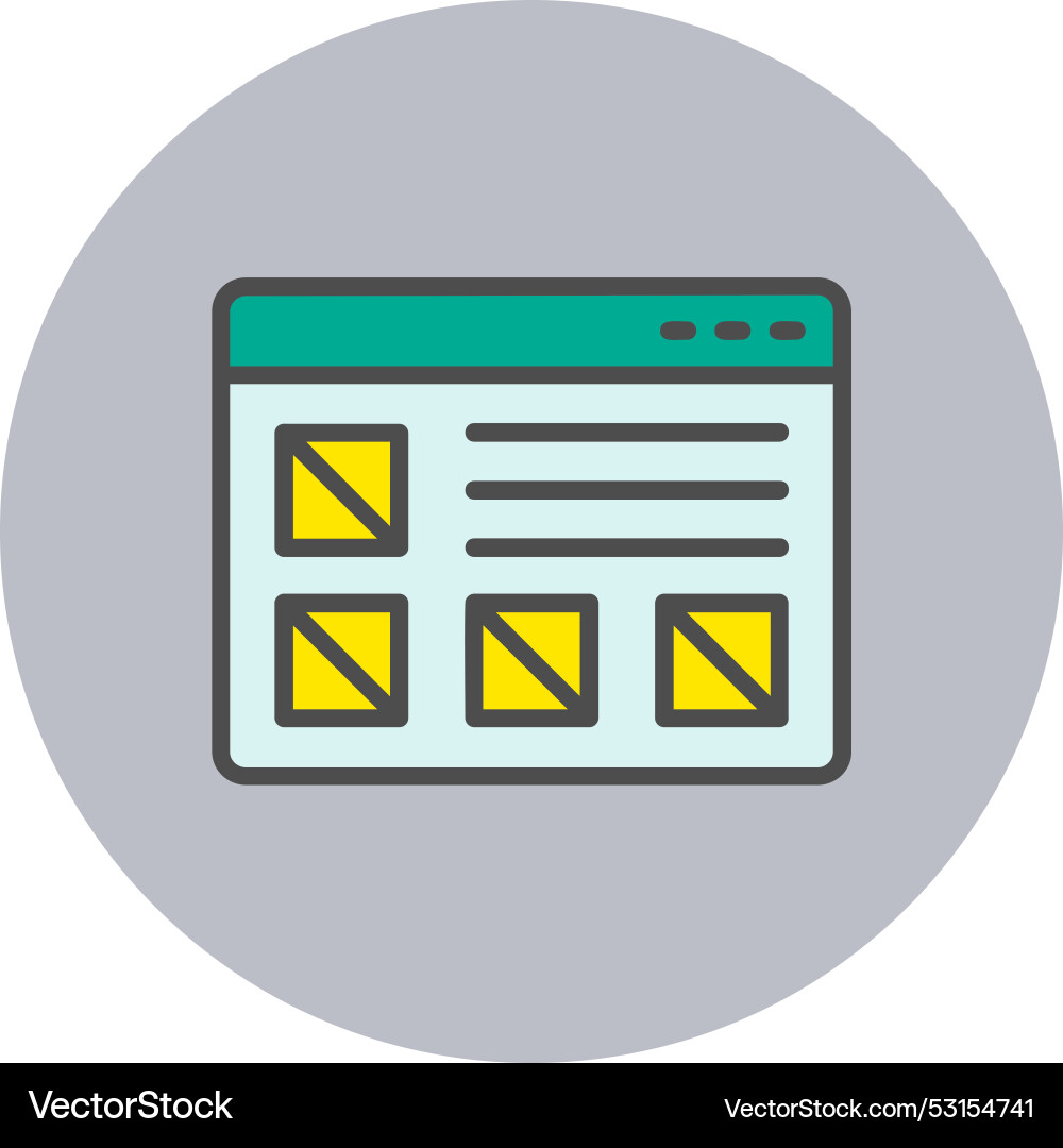 Wireframe line filled circle icon Vector Image