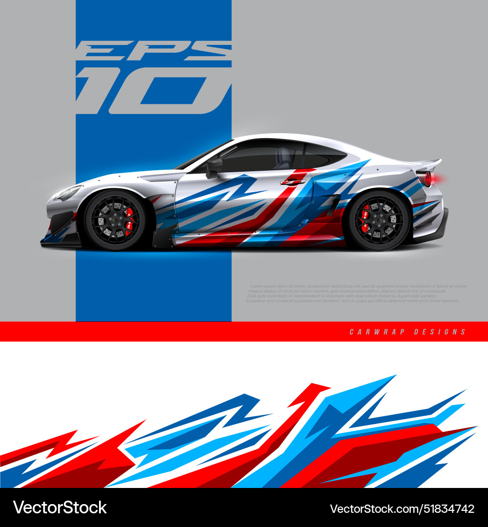 Abstract Car Wrap Racing Stripes Vector Image