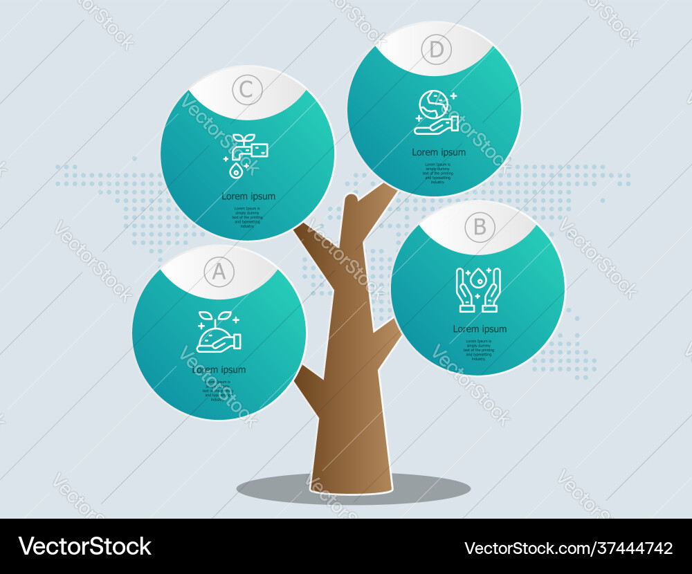 Abstract tree infographics element template Abstract tree infographics element template vector image