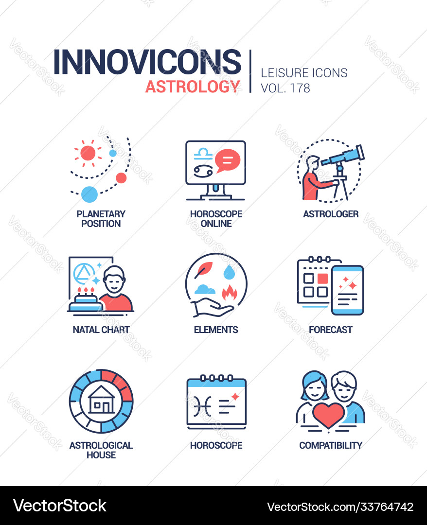 Astrology concept - modern line design style icons Astrology concept - modern line design style icons vector image