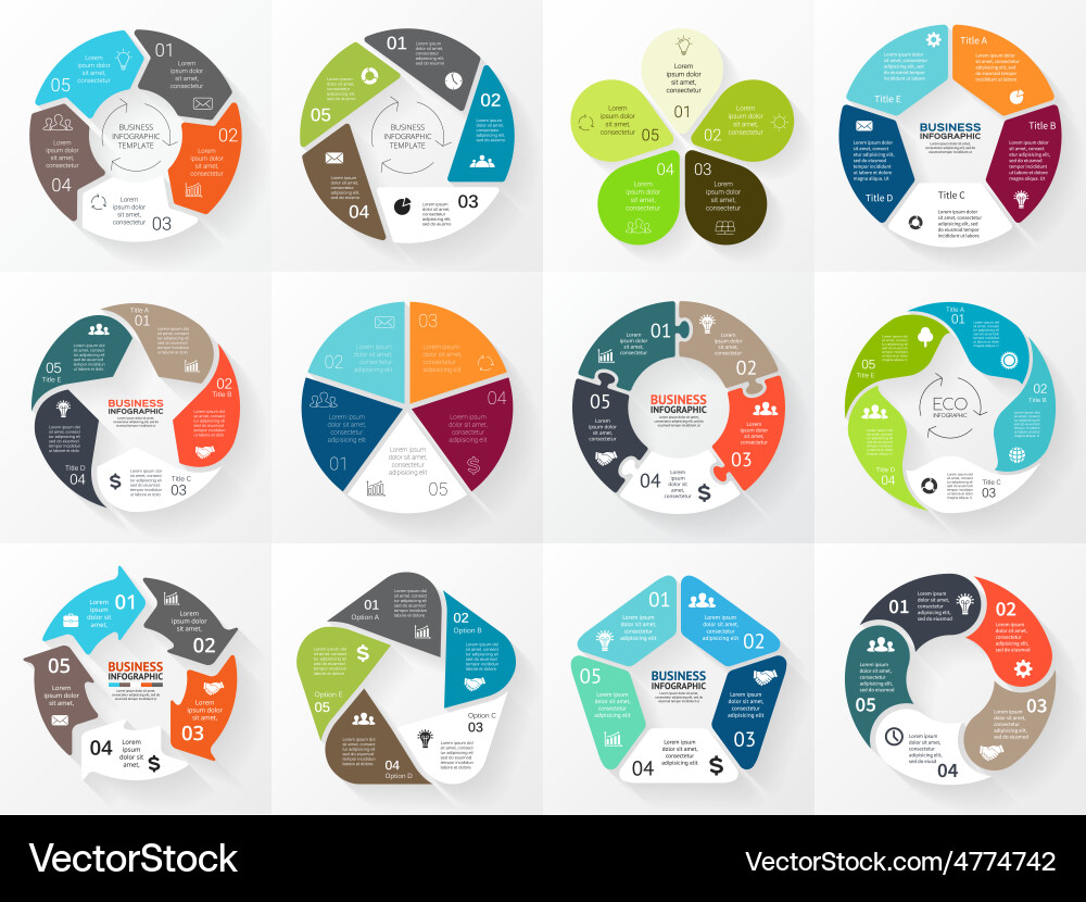 Circular Arrow Infographic Template Royalty Free Vector