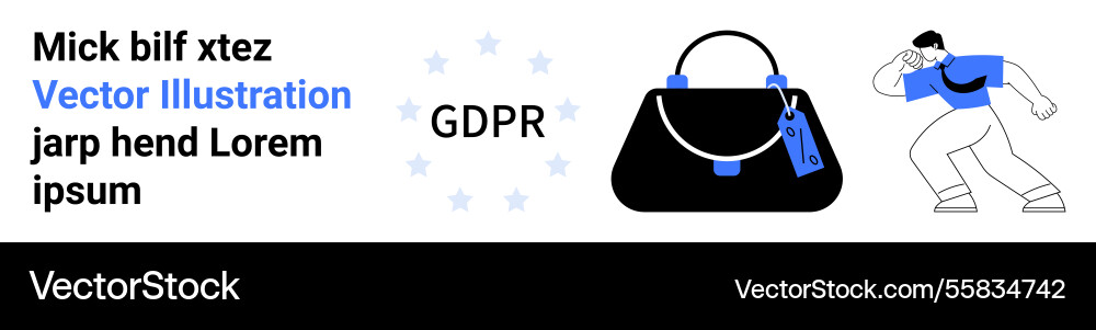 Data privacy concept with gdpr text secure Data privacy concept with gdpr text secure vector image