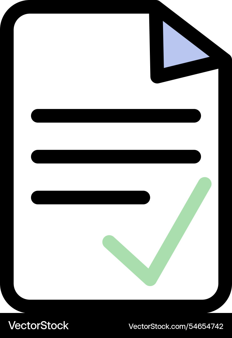 Document with written text and confirmation icon vector image