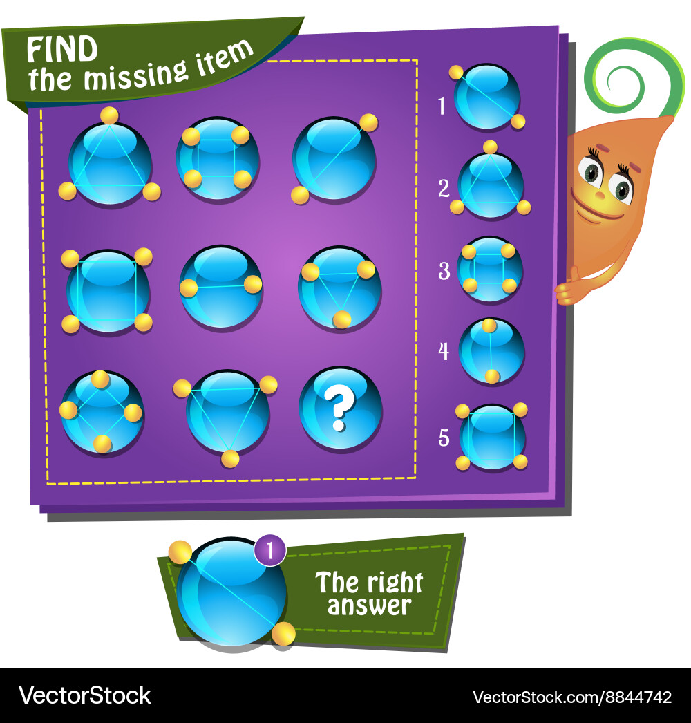 Find the missing part 2 vector image