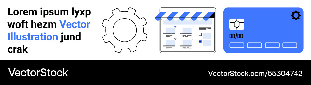 Generic text with gear website interface Generic text with gear website interface vector image
