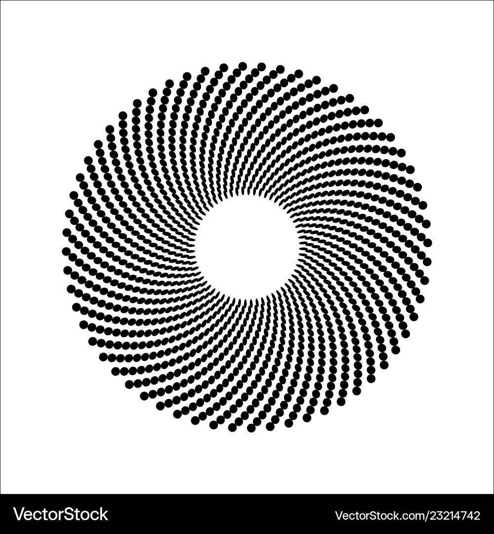 Halftone Spiral Dots Pattern Vector Image