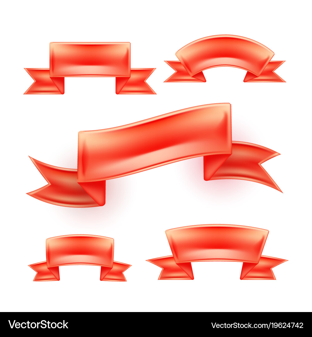 Red Ribbon Scroll Set vector image
