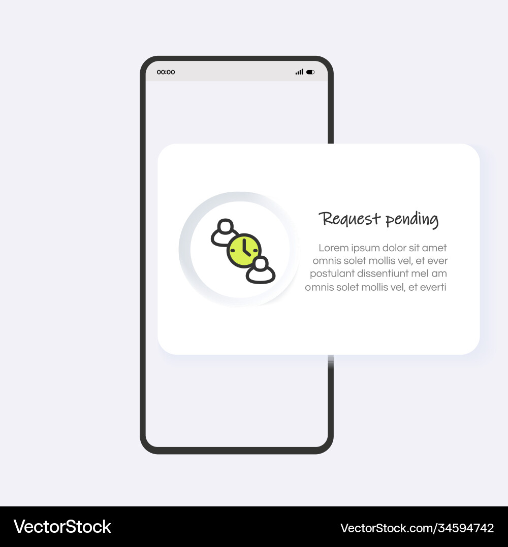 Request pending line icon or button Request pending line icon or button Vector Image