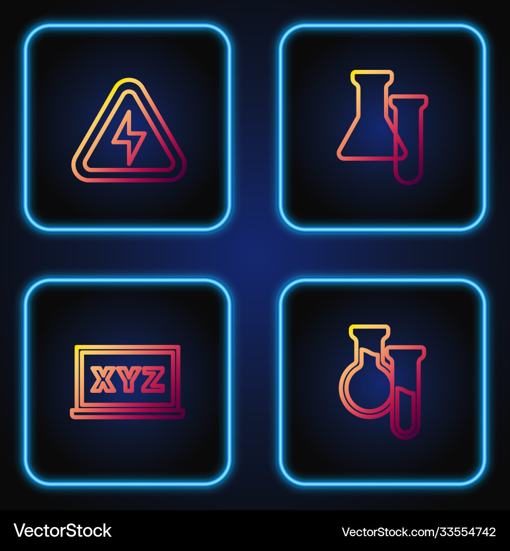 Set line test tube and flask xyz coordinate Set line test tube and flask xyz coordinate Vector Image