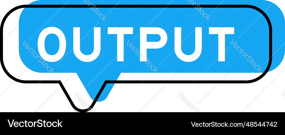 Speech banner and blue shade with word output vector image