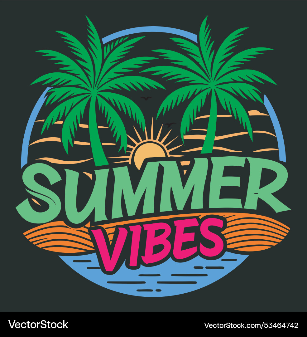 Summer vibes text design Vector Image