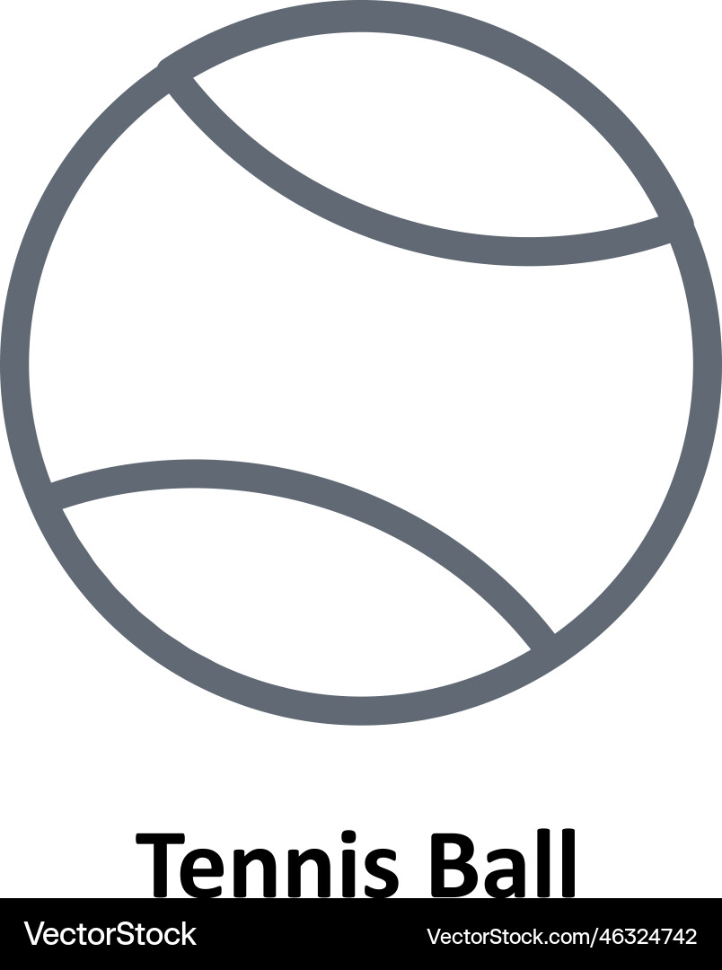 Tennis Ball Icons - Simple Outline Vector Image
