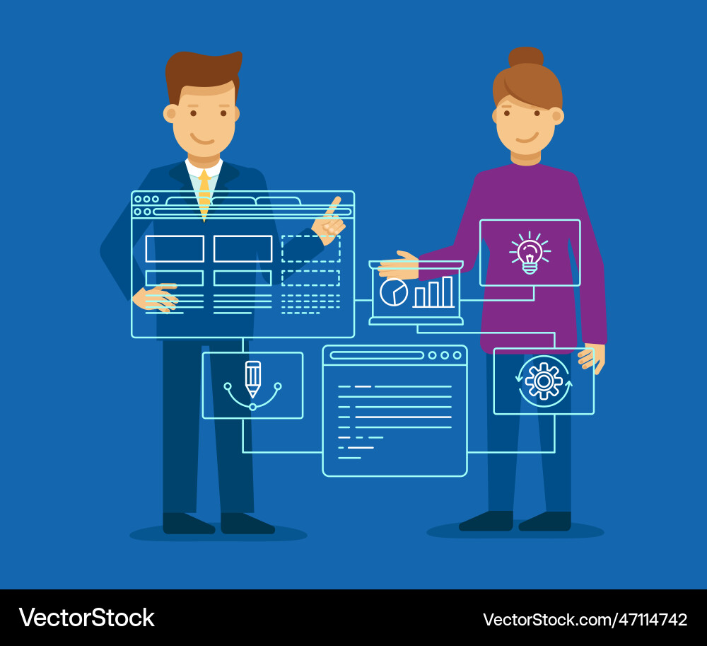 Web App Development Collaboration vector image