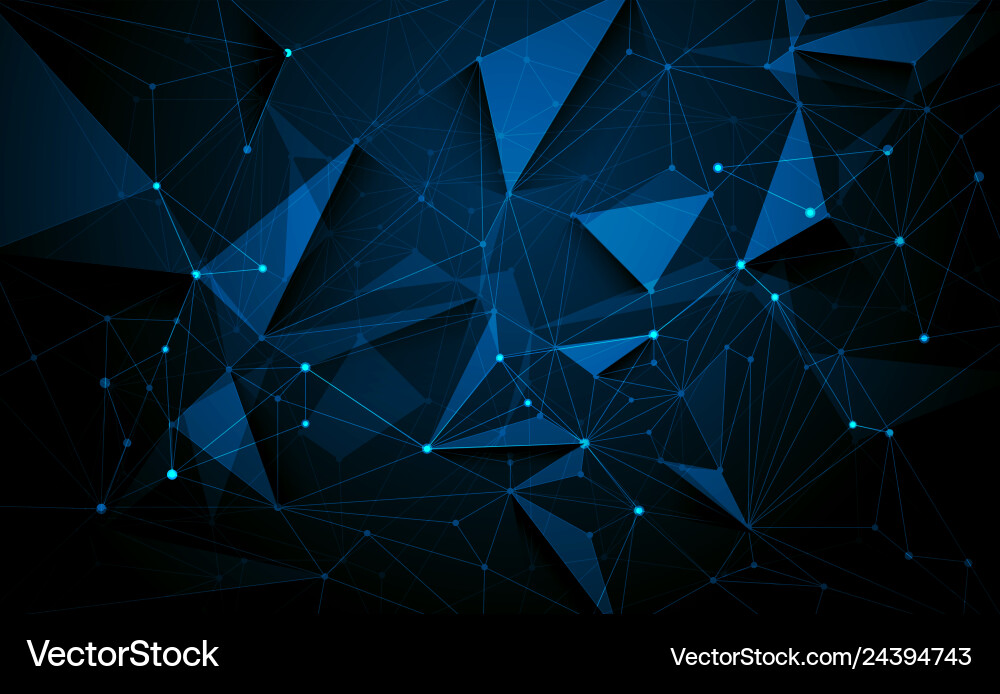 3d geometric polygon with molecule structure 3d geometric polygon with molecule structure vector image