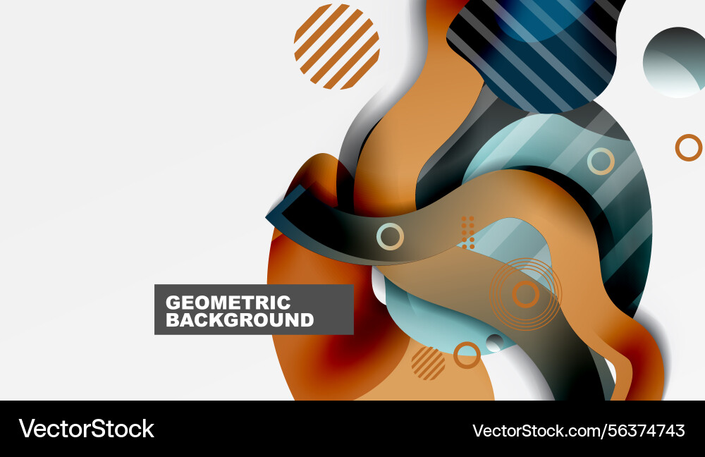 Abstract geometric shapes overlap creating Vector Image