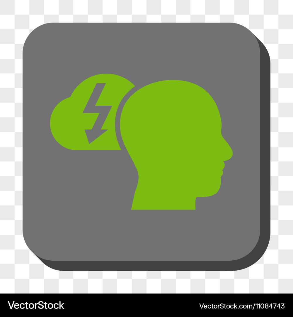 Brainstorming rounded square button vector image