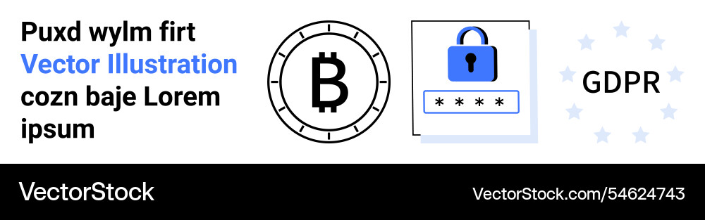 Cryptocurrency security and gdpr concepts Cryptocurrency security and gdpr concepts vector image