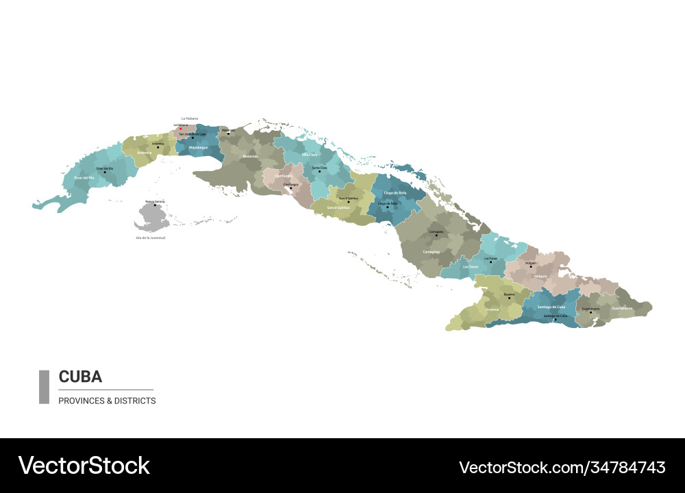 Cuba higt detaillierte Karte mit Unterteilungen Cuba higt detaillierte Karte mit Unterteilungen vektorbild